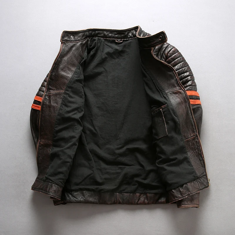 skulls 2021 men's motocycle leather jacket vintage slim fit biker jacket men pattern stand collar real leather coat for male
skulls 2021 men's motocycle leather jacket vintage slim fit biker jacket men pattern stand collar real leather coat for male