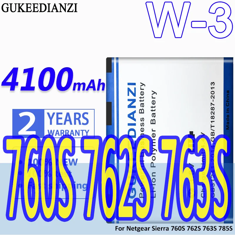High Capacity GUKEEDIANZI Battery W-3 4100mAh For Netgear Sierra 760S 762S 763S 785S
High Capacity GUKEEDIANZI Battery W-3 4100mAh For Netgear Sierra 760S 762S 763S 785S
