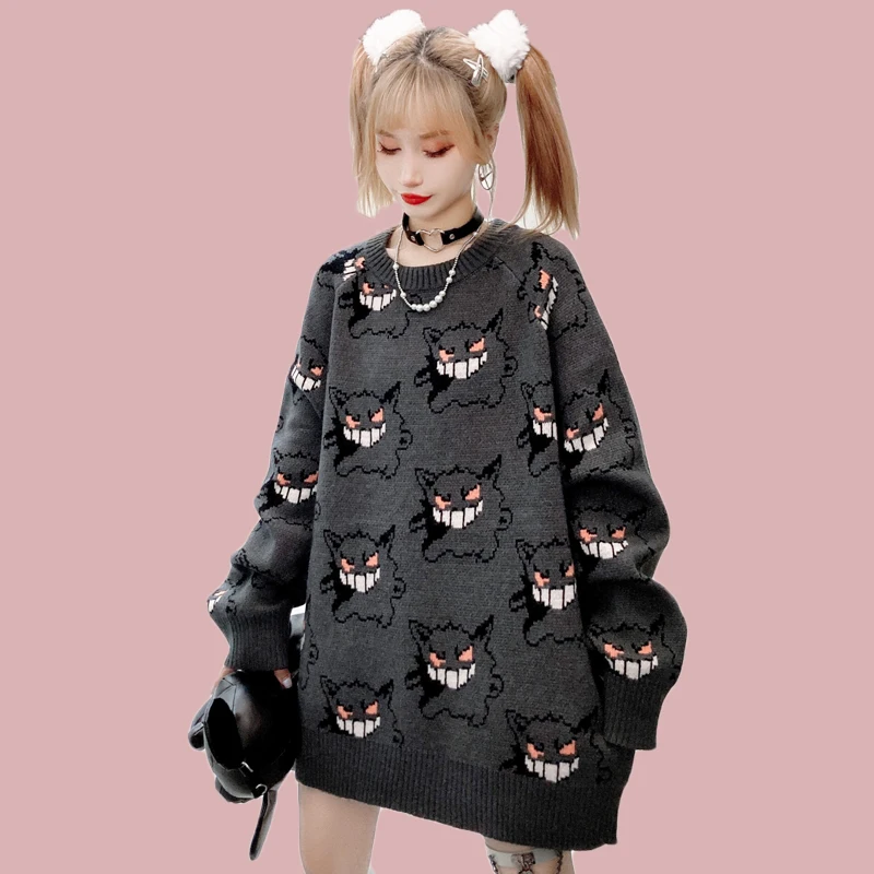 Anime Sweater Women Harajuku Pattern Pullover Loose Korean Style 2020 Autumn Winter Warm Knitted Jumper Woman Sweaters
Anime Sweater Women Harajuku Pattern Pullover Loose Korean Style 2020 Autumn Winter Warm Knitted Jumper Woman Sweaters