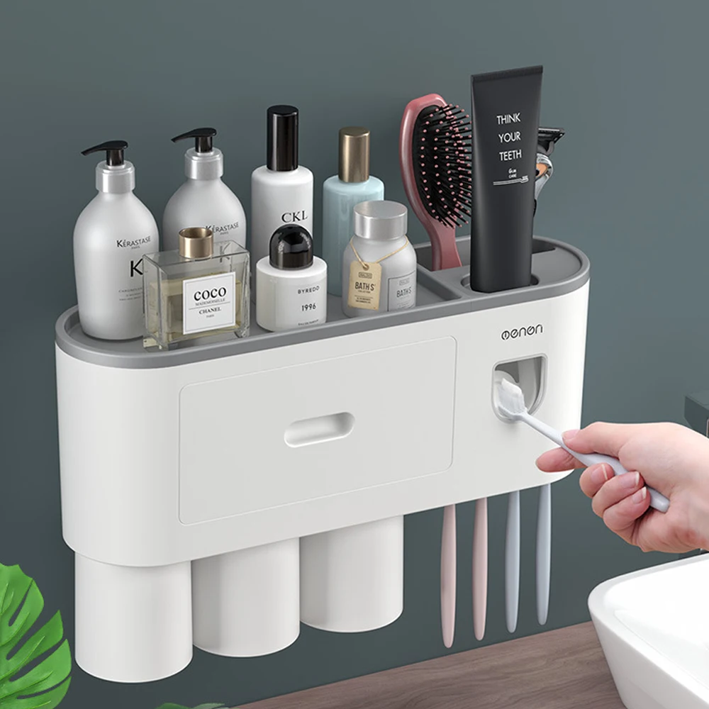 Toothbrush Holder For Bathroom Tooth Brush Holder Automatic Toothpaste Dispenser Toothbrush Toothpaste Squeezer Wall Mounted
Toothbrush Holder For Bathroom Tooth Brush Holder Automatic Toothpaste Dispenser Toothbrush Toothpaste Squeezer Wall Mounted