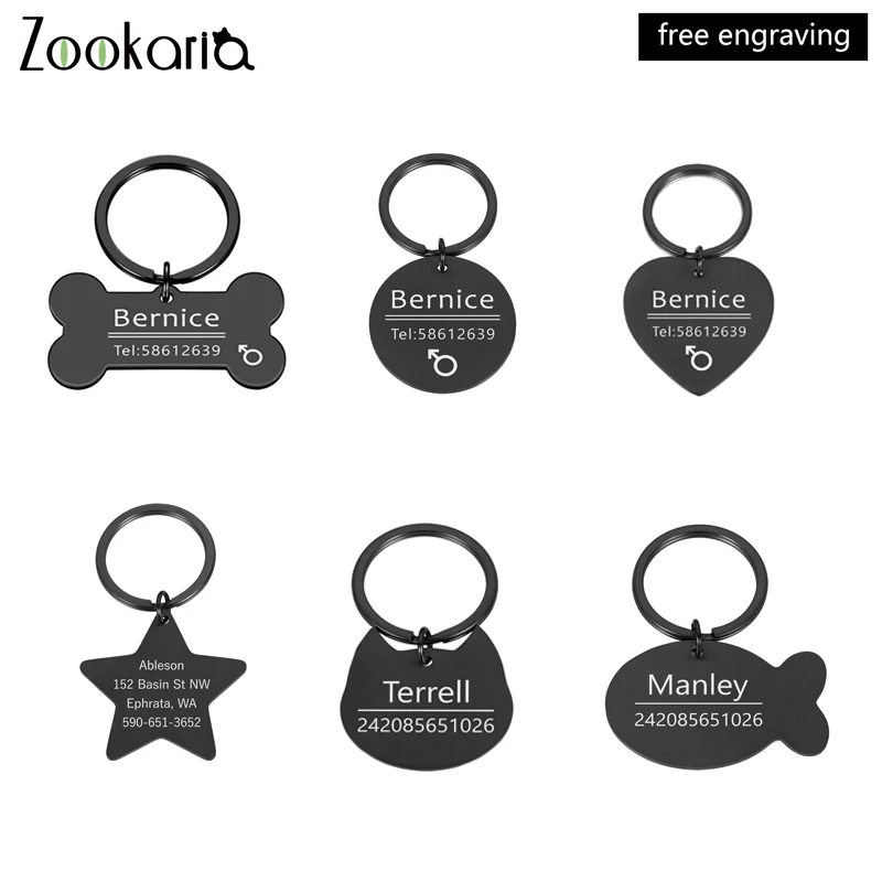 Six Shapes Black Engraved Cat Dog Pet ID Tag Dog Anti-lost Collar Charm Pet Name Necklace Collar Puppy Cat Collar Accessories
Six Shapes Black Engraved Cat Dog Pet ID Tag Dog Anti-lost Collar Charm Pet Name Necklace Collar Puppy Cat Collar Accessories