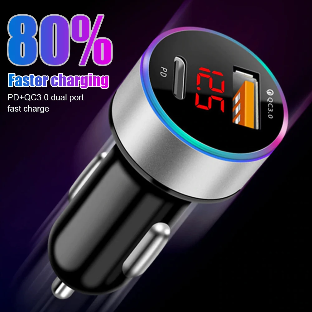 Universal USB Car Charger 12V 24V USB Charger Adapter PD+QC3.0 Dual USB Fast Charging Digital Voltmeter for Phone GPS with Cable
Universal USB Car Charger 12V 24V USB Charger Adapter PD+QC3.0 Dual USB Fast Charging Digital Voltmeter for Phone GPS with Cable