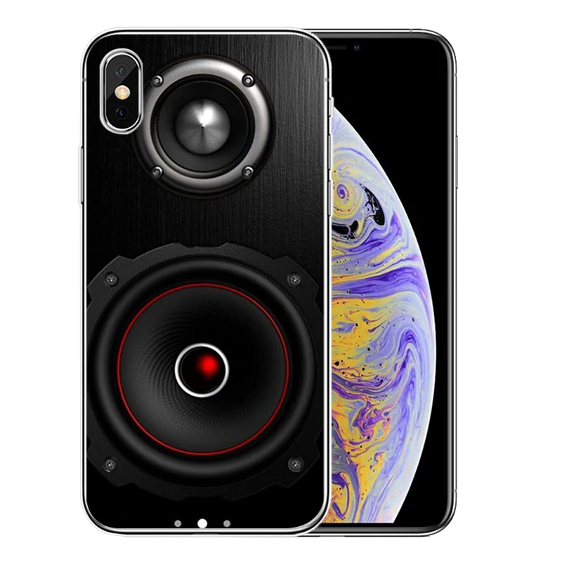 Dj динамик музыки силиконовый чехол для мобильного телефона iphone 12 11Pro Max 11 XR XS X 8 7 6 6S