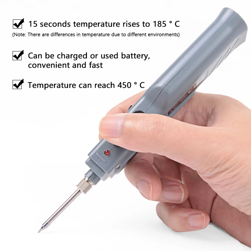New Handskit 4.5V 8W Battery Powered Soldering Iron with USB Charge Wire Wireless Charging Solder Irons 
New Handskit 4.5V 8W Battery Powered Soldering Iron with USB Charge Wire Wireless Charging Solder Irons