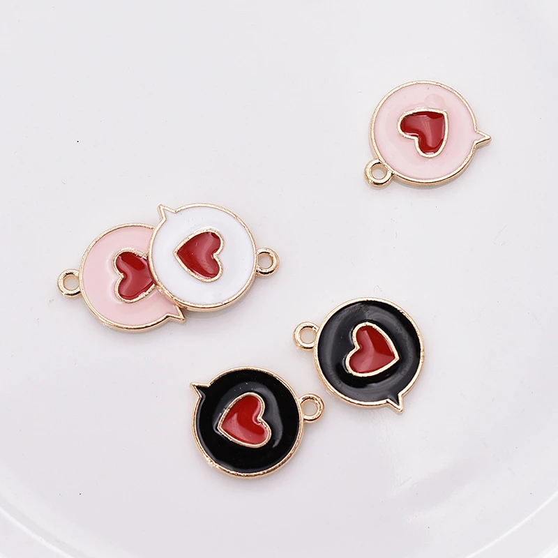 10pcs/lot New Round Heart Dialog Box Key Enamel Pendant Charms For DIY Bracelet Necklace Accessories
10pcs/lot New Round Heart Dialog Box Key Enamel Pendant Charms For DIY Bracelet Necklace Accessories