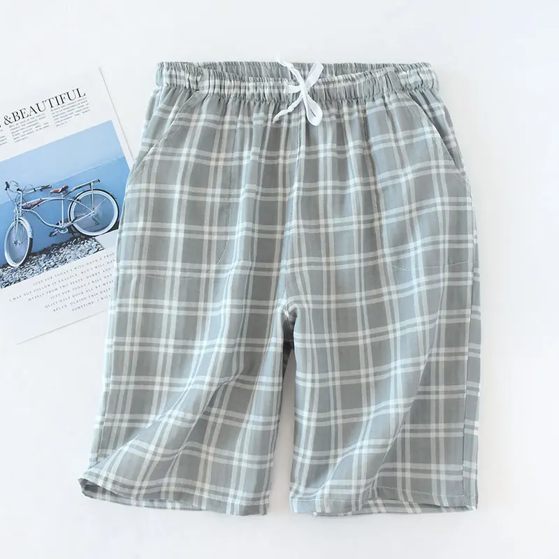 Men's Cotton Gauze Trousers Plaid Knitted Sleep Pants Woman Pajamas Pants Bottoms Sleepwear Short for Couples Pijama Hombre
Men's Cotton Gauze Trousers Plaid Knitted Sleep Pants Woman Pajamas Pants Bottoms Sleepwear Short for Couples Pijama Hombre