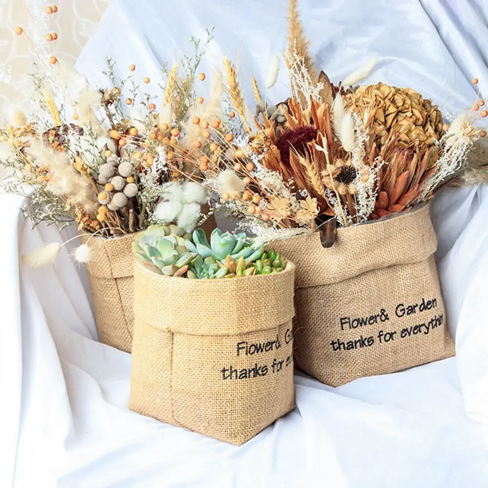 Jute Canvas Plant Flowers Pots Reusable Washable Succulents Planter Pot Sundries Storage Basket Office Home Organizer Bag
Jute Canvas Plant Flowers Pots Reusable Washable Succulents Planter Pot Sundries Storage Basket Office Home Organizer Bag
