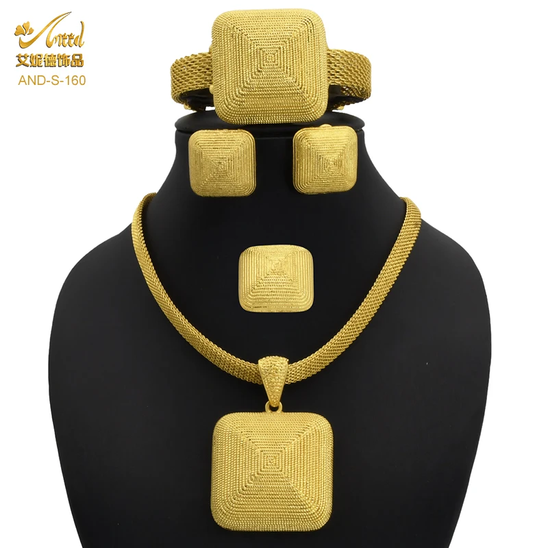 ANIID Dubai 24K Gold Plated Jewelry Sets For Women Bridal Wedding African Necklace Earrings Ring Bracelet Gifts Party Jewellery
ANIID Dubai 24K Gold Plated Jewelry Sets For Women Bridal Wedding African Necklace Earrings Ring Bracelet Gifts Party Jewellery