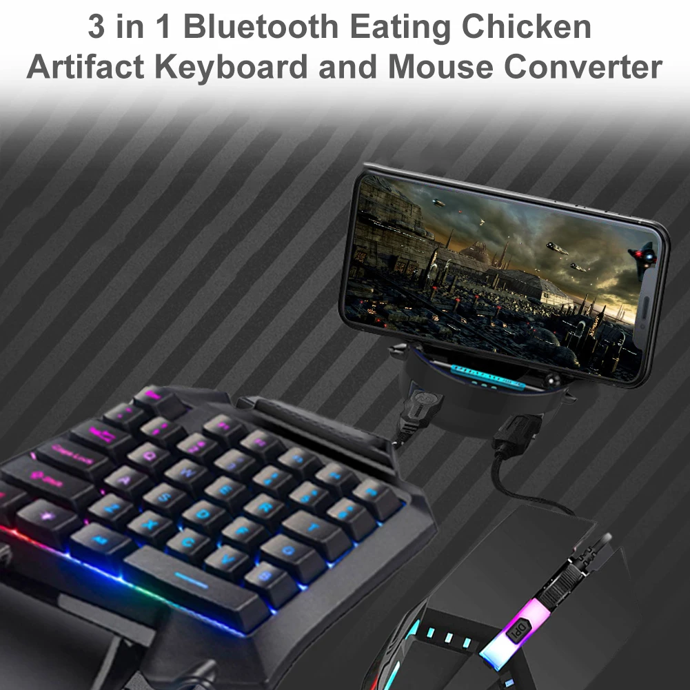 Телефоны Gaming Keyboard И Мышь одной рукой комбо с помощью руки 3-в-1 игровая клавиатура
