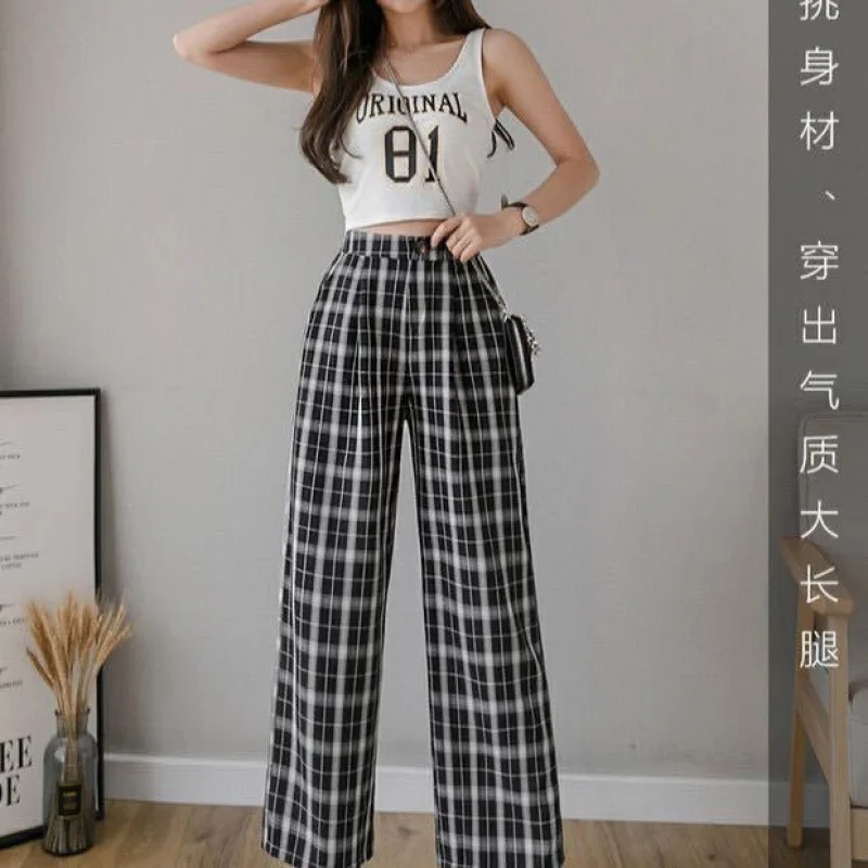 Vintage Plaid Pants Women High Waist Plus Size Wide Leg Casual Female Trousers 2021 Fashion Joggers Clothes Streetwear
Vintage Plaid Pants Women High Waist Plus Size Wide Leg Casual Female Trousers 2021 Fashion Joggers Clothes Streetwear