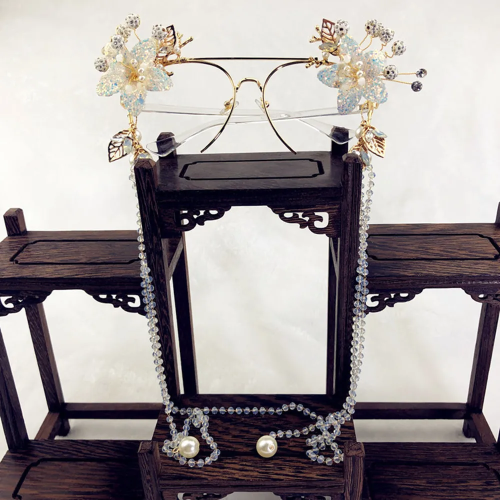 Creative Exaggerated Luxury Rhinestone Pearl Bridal Glasses Hair Accessories Wedding Tassels Headdress for Women Studio Modeling 
Creative Exaggerated Luxury Rhinestone Pearl Bridal Glasses Hair Accessories Wedding Tassels Headdress for Women Studio Modeling