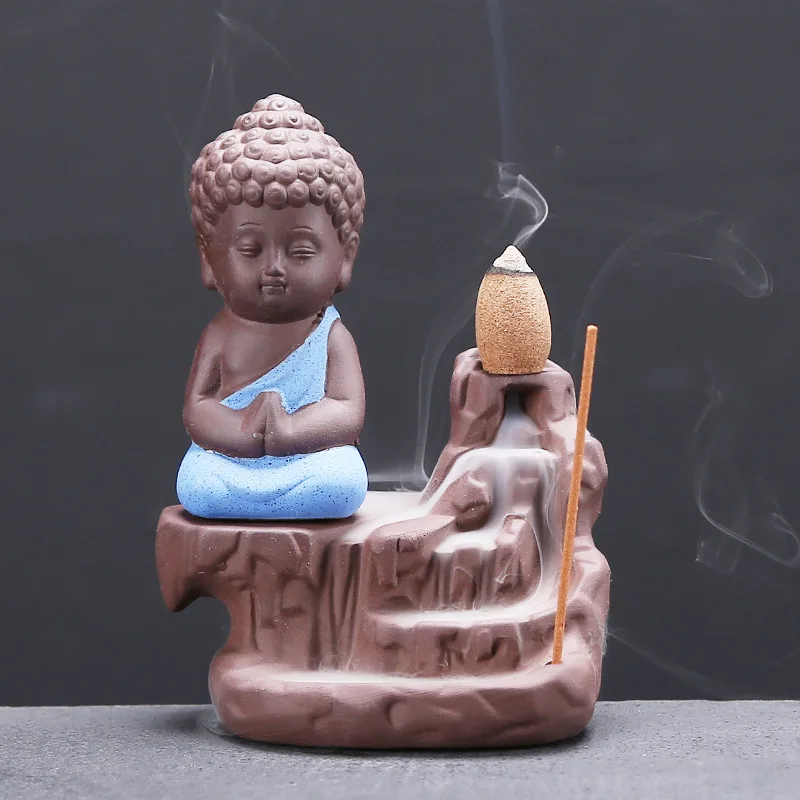 Ceramic Censer Incense Burner Little Monk Smoke Backflow Stick Holder Maitreya Buddha Statue Waterfall Censer Home Decor
Ceramic Censer Incense Burner Little Monk Smoke Backflow Stick Holder Maitreya Buddha Statue Waterfall Censer Home Decor