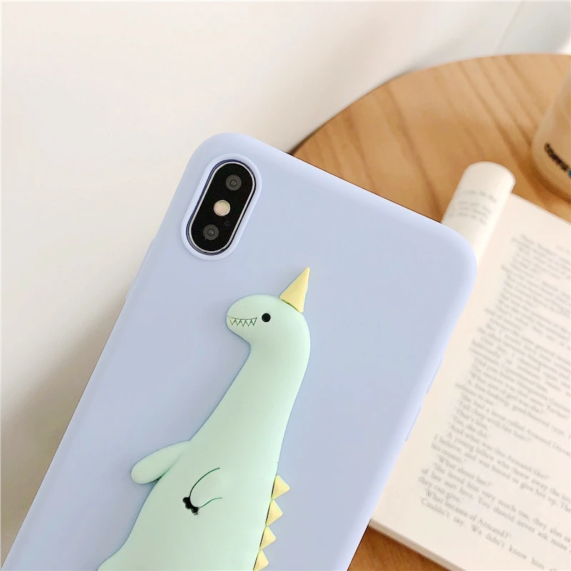 3D милый чехол с динозавром для Samsung Note 10 Plus 9 8 телефона Galaxy S10 Lite S9 S8 S7 Kawaii Chick мягкий