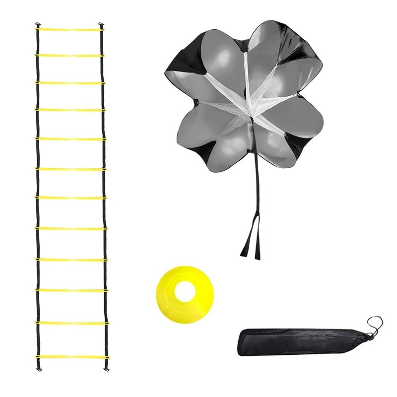 Speed Agility Training Set Includes Ladder 10 Resistance Cones Running Parachute For Soccer Running Basketball Training
Speed Agility Training Set Includes Ladder 10 Resistance Cones Running Parachute For Soccer Running Basketball Training