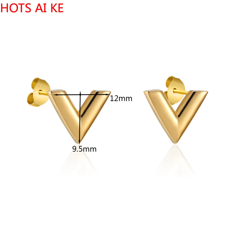 New Arrivals Exquisite Stereoscopic Earrings V pattern Top Quality Titanium Steel Earrings Women Man Piercing Jewelry
New Arrivals Exquisite Stereoscopic Earrings V pattern Top Quality Titanium Steel Earrings Women Man Piercing Jewelry