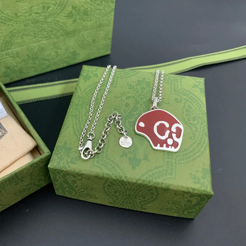 Ag925 Sterling Silver Skull Red Enamel G The New Necklace Couple Hip Hop Retro Trend Luxury Charm Jewelry Party Banquet Gift
Ag925 Sterling Silver Skull Red Enamel G The New Necklace Couple Hip Hop Retro Trend Luxury Charm Jewelry Party Banquet Gift