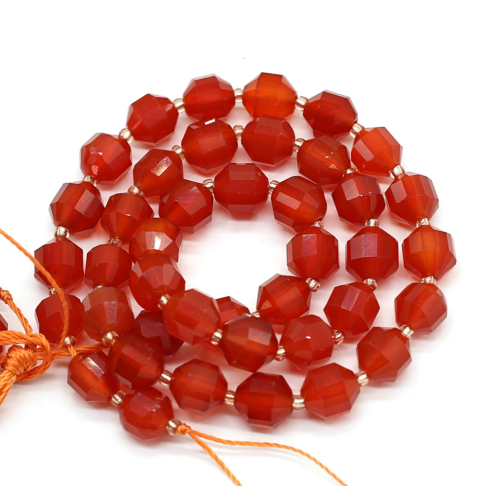 

8mm Faceted Red Agate Stone Beads Roundle Glass Loose Spacer Beads For Jewelry Making DIY Bracelet Necklace Strands Wholesale