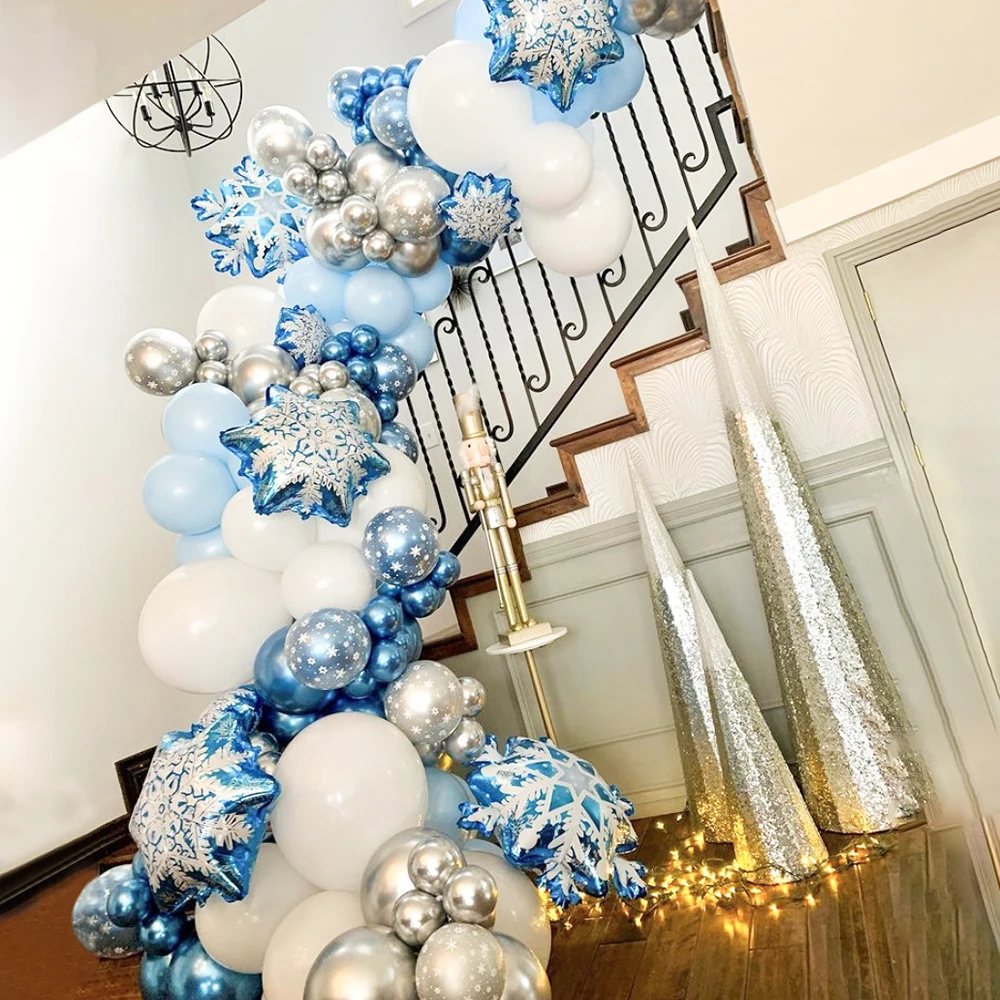141pcs Metallic Balloons Garland Arch Silver Blue Foil Balloons Snowflake Globos Ice Snow Theme Party Winter Decors Birthday Wed
141pcs Metallic Balloons Garland Arch Silver Blue Foil Balloons Snowflake Globos Ice Snow Theme Party Winter Decors Birthday Wed