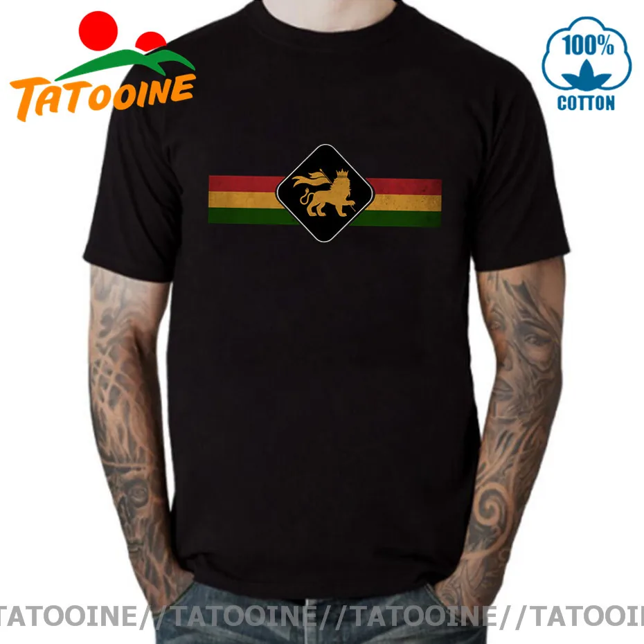 Винтажная Футболка Tatooine Rasta Lion футболка в стиле ретро Rastafari homme Jamaica Judah King | Мужская