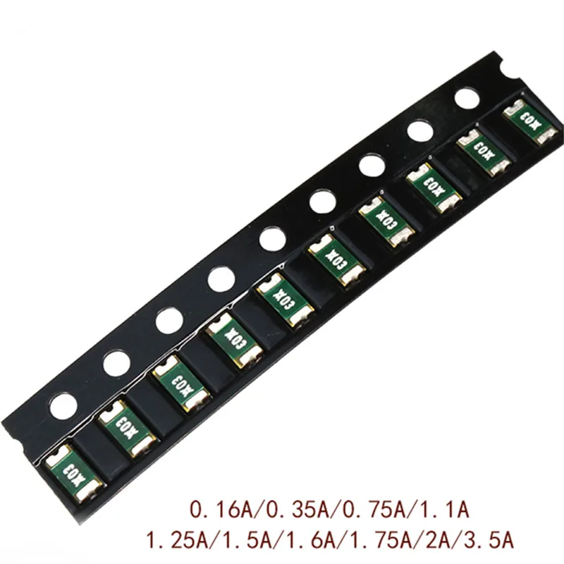 1206 1210 1812 Fuse SMD Patch PTC Resettable Fuse 0.2A 0.35A 0.5A 0.75A 1.1A 1.25A 0.14A 1.5A 1.6A 1.75A 2A 2.6A 3.5A 6V-24V
1206 1210 1812 Fuse SMD Patch PTC Resettable Fuse 0.2A 0.35A 0.5A 0.75A 1.1A 1.25A 0.14A 1.5A 1.6A 1.75A 2A 2.6A 3.5A 6V-24V