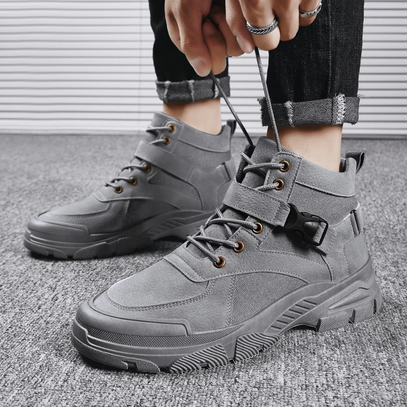Trend Adult Men's Casual Shoes Breathable Lace-up Men's ankle boots short boots Rubber Non-slip men work shoes
Trend Adult Men's Casual Shoes Breathable Lace-up Men's ankle boots short boots Rubber Non-slip men work shoes