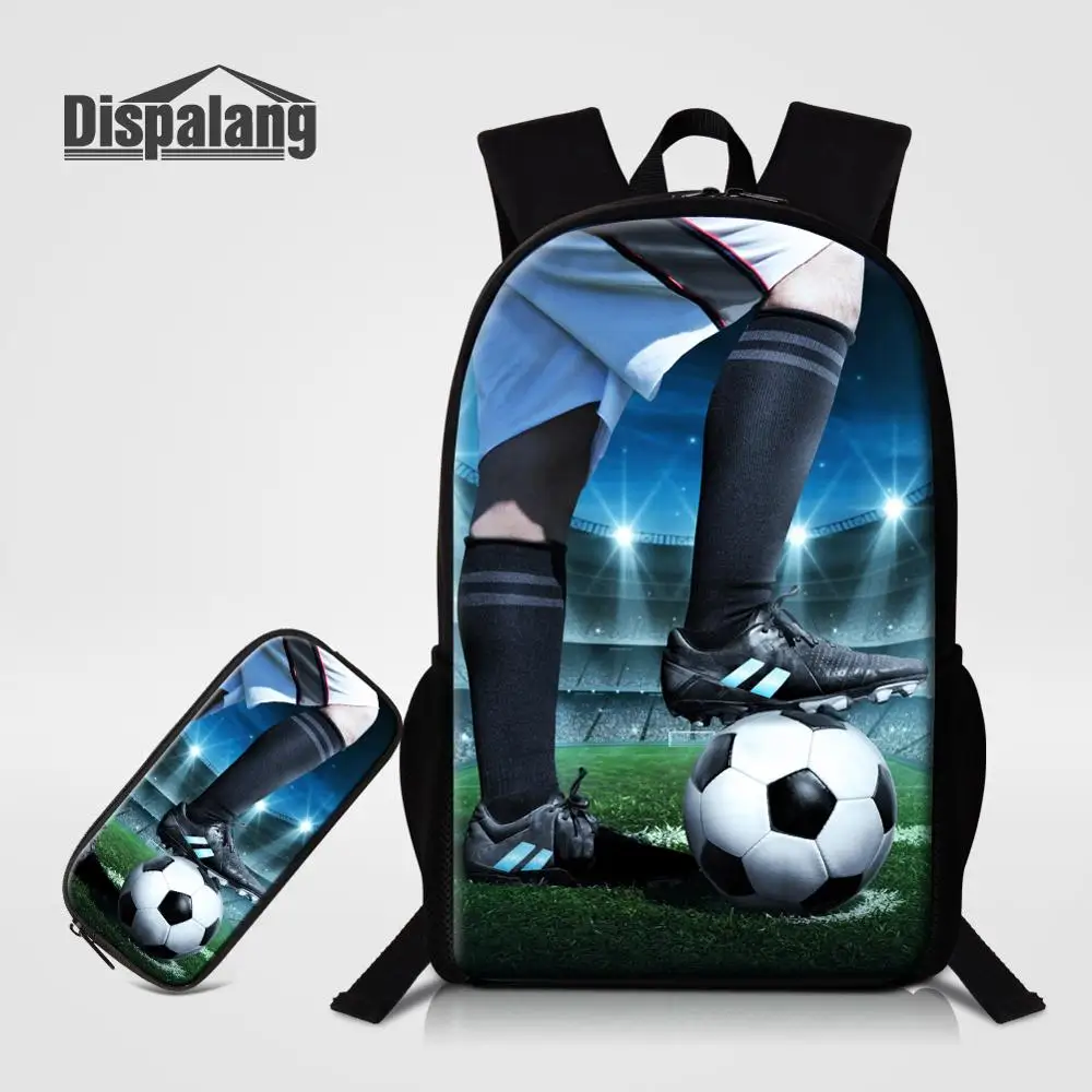 

Dispalang Children's Backpack To School Pencil Case 2 Piece Backpack Set Foobtall Printing Schoolbag Boys Customize Male Bookbag