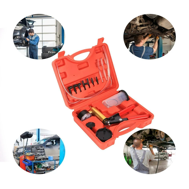 Auto Car Manual Vacuum Aluminum Pressure Pump Brake Fluid Bleeding Portable Durable Repair Set Tester Kit Vacuum Gauge
Auto Car Manual Vacuum Aluminum Pressure Pump Brake Fluid Bleeding Portable Durable Repair Set Tester Kit Vacuum Gauge