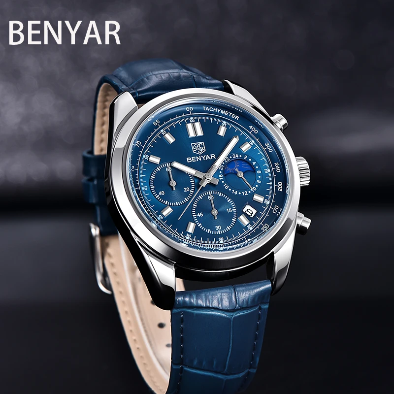 BENYAR New Men Watch 30M Waterproof Stainless Steel Quartz Wristwatches Luxury Leather Military Chronograph Men Watch Regardez
BENYAR New Men Watch 30M Waterproof Stainless Steel Quartz Wristwatches Luxury Leather Military Chronograph Men Watch Regardez