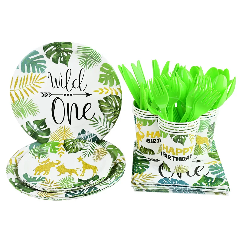 Wild One Disposable Party Tableware Set Jungle Safari Theme Birthday Party Decoration Paper Plate Cup Party Baby Shower Supplies
Wild One Disposable Party Tableware Set Jungle Safari Theme Birthday Party Decoration Paper Plate Cup Party Baby Shower Supplies