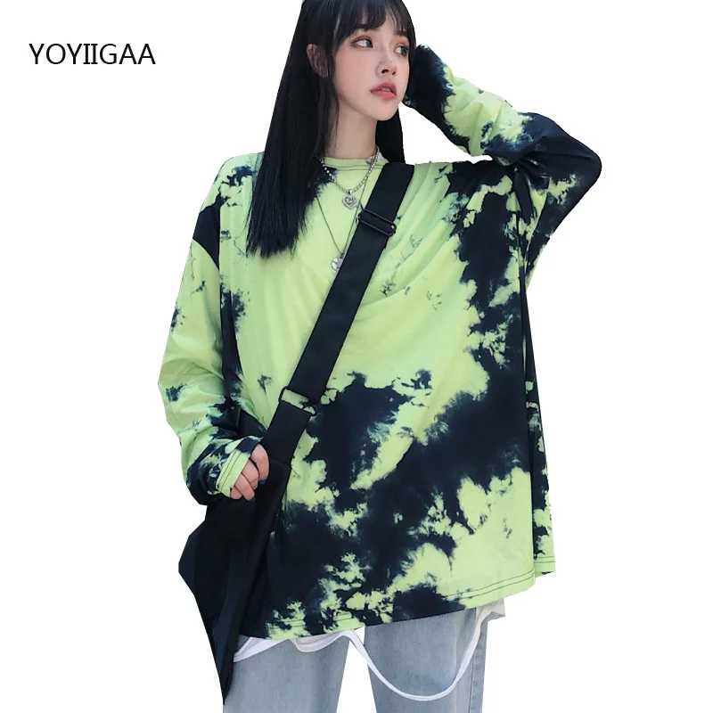 Women Tie Dye Tshirt Harajuku Long Sleeve Female T-shirts O-neck Loose Tshirts Lady Tops Spring Autumn Woman T Shirt Basic Tops
Women Tie Dye Tshirt Harajuku Long Sleeve Female T-shirts O-neck Loose Tshirts Lady Tops Spring Autumn Woman T Shirt Basic Tops