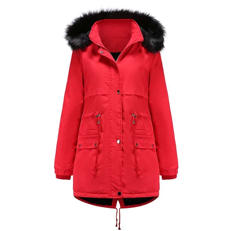 Winter Parka Coat Women 2021 New Fashion Long Sleeve Plus Velvet Thick Warm Plus Size Jacket Female Casual Hooded Outerwear
Winter Parka Coat Women 2021 New Fashion Long Sleeve Plus Velvet Thick Warm Plus Size Jacket Female Casual Hooded Outerwear