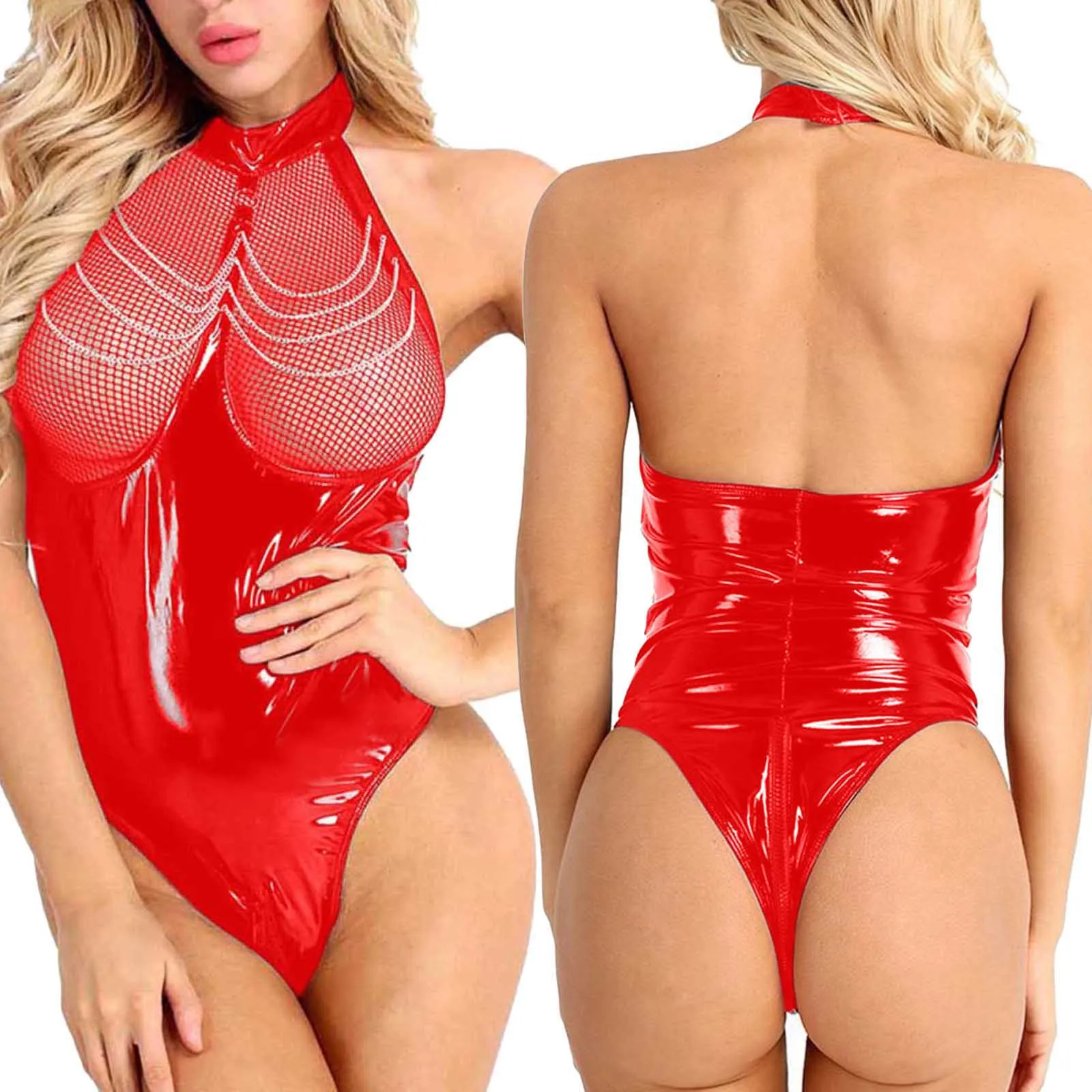 Plus Size Sexy Lingerie Leather Latex Bodysuit Mesh Women's Underwear Body Woman Jumpsuit Erotic Lingerie Sexy Costume Teddies
Plus Size Sexy Lingerie Leather Latex Bodysuit Mesh Women's Underwear Body Woman Jumpsuit Erotic Lingerie Sexy Costume Teddies