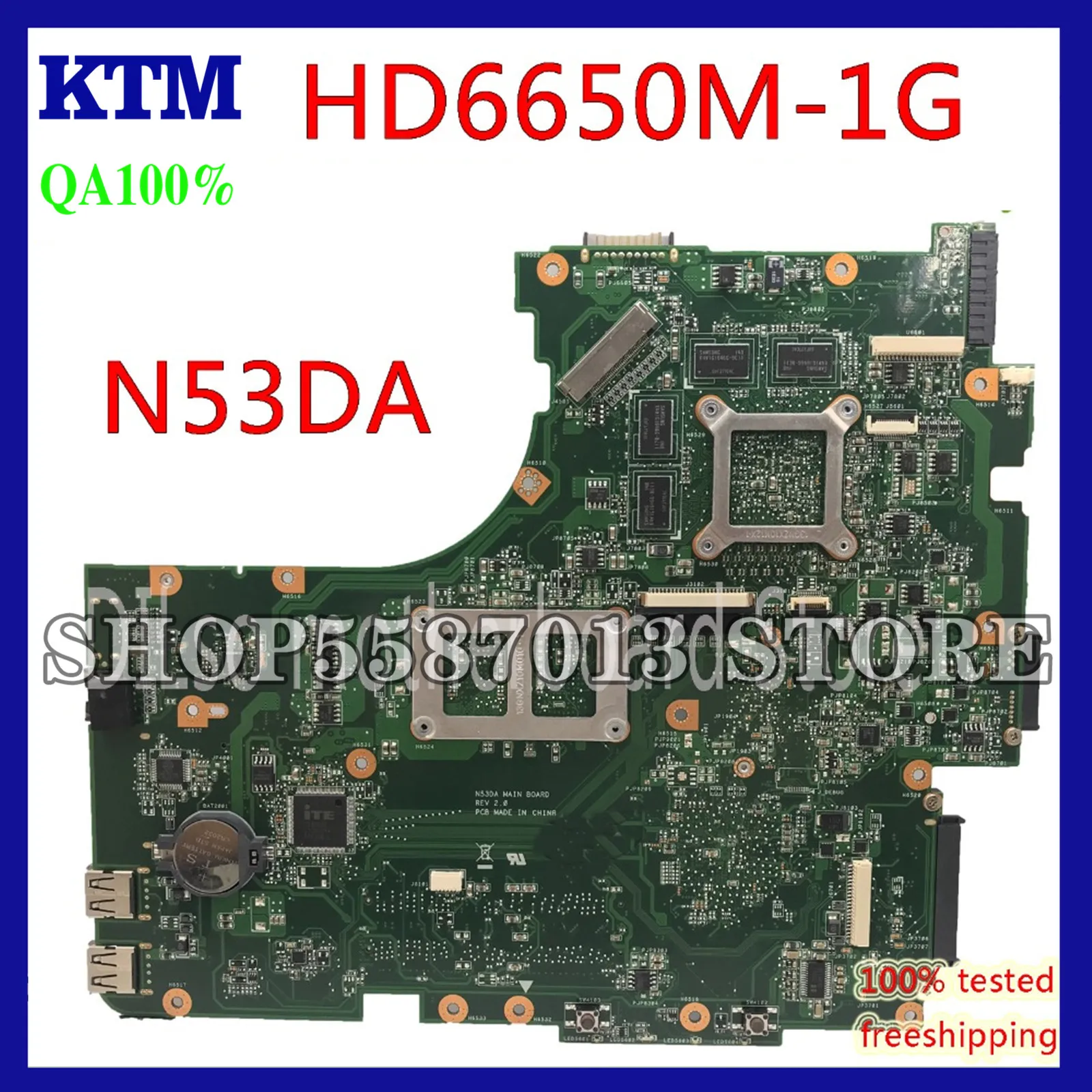 KEFU N53DA Mainboard For ASUS N53D N53DA Laptop Motherboard HD6650M 1G video memory Test work 100% original
KEFU N53DA Mainboard For ASUS N53D N53DA Laptop Motherboard HD6650M 1G video memory Test work 100% original