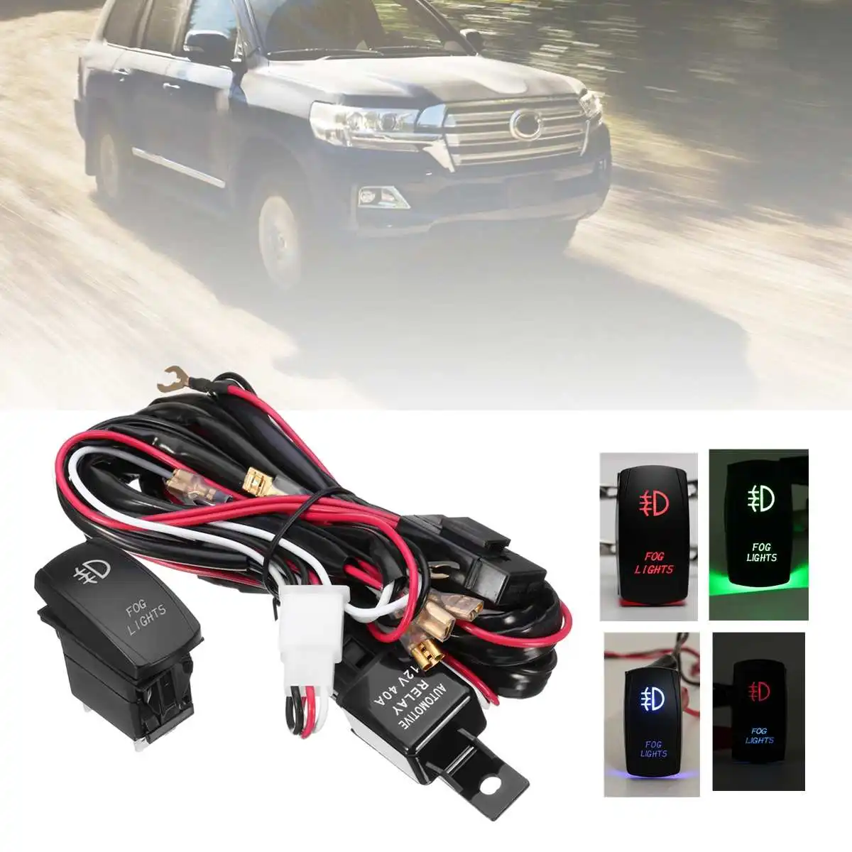 12V 40A LED Fog Light Wiring Harness Work Light Bar Laser Rocker Switch Wiring Harness Kit Universal Cars Truck Ship Motorcycle
12V 40A LED Fog Light Wiring Harness Work Light Bar Laser Rocker Switch Wiring Harness Kit Universal Cars Truck Ship Motorcycle