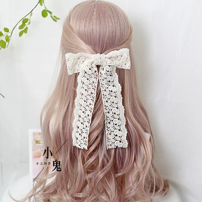 Korean Mori Girl white Lace Big Bowknot Ribbon Fish mouth clip sweet Cute Fairy tale Horsetail clip Headband Accessories
Korean Mori Girl white Lace Big Bowknot Ribbon Fish mouth clip sweet Cute Fairy tale Horsetail clip Headband Accessories
