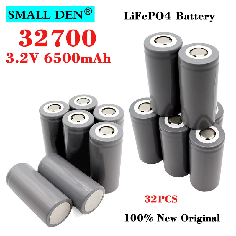 

32PCS NEW 32700 3.2V 6500mAh LiFePO4 Rechargeable battery 35A continuous discharge 55A High power DIY solar ebike Power Tools