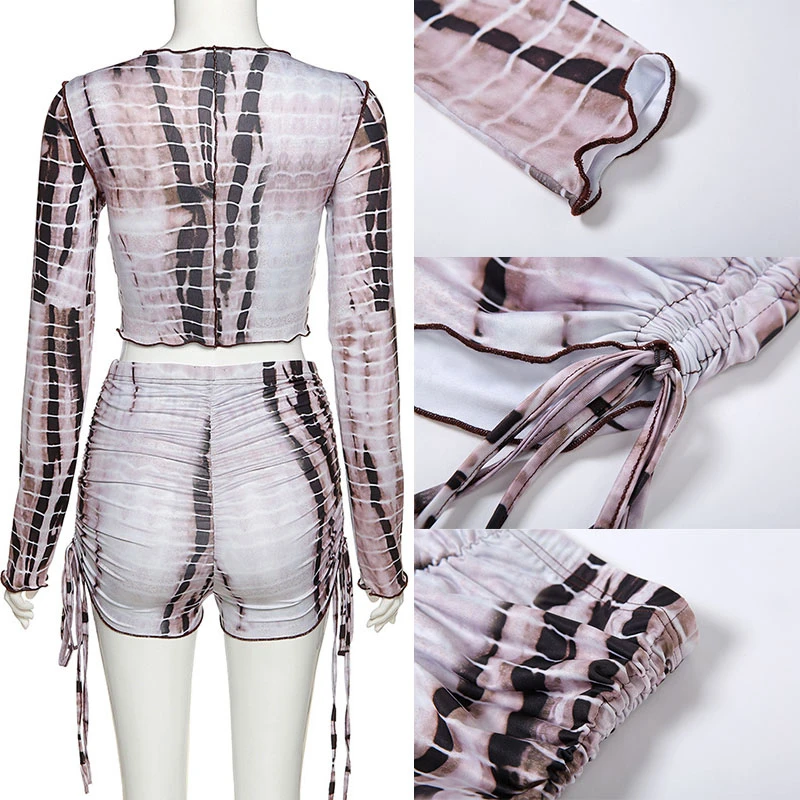 Giyu Vintage Print Two Piece Set Women Sexy Club Crop Top Short Set 2020 Autumn Long Sleeve 2 Piece Set Ruched Drawstring Outfit
Giyu Vintage Print Two Piece Set Women Sexy Club Crop Top Short Set 2020 Autumn Long Sleeve 2 Piece Set Ruched Drawstring Outfit