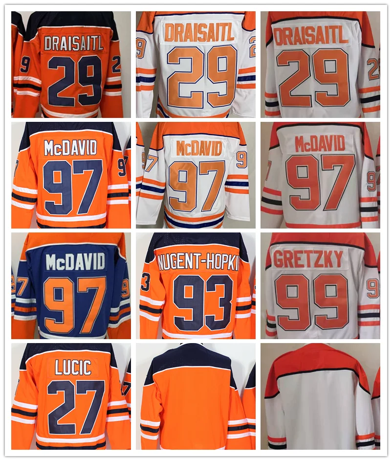 

Edmonton Hockey Jerseys Men's LUCIC #27 DRAISITL #29 NUGENT-HOPKN #93 McDAVID #97 GRETZKY Retro Jerseys Women Luxury Brand Youth