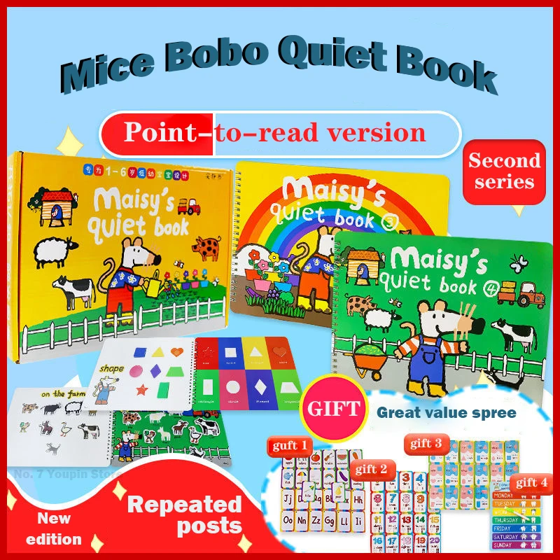 Бесшумная книга Maisy Mouse Bobo для чтения готовая сборка для дошкольного изучения на английском языке наклейка книга головоломка для раннего ра...
Бесшумная книга Maisy Mouse Bobo для чтения готовая сборка для дошкольного изучения на английском языке наклейка книга головоломка для раннего ра...
