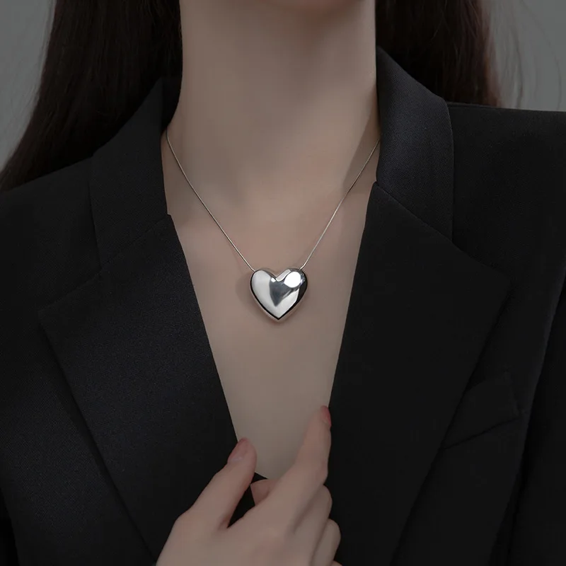 100% real 925 Sterling Silver Jewelry Big Heart Necklace Snakebone Chain Pendant C-D8600
100% real 925 Sterling Silver Jewelry Big Heart Necklace Snakebone Chain Pendant C-D8600