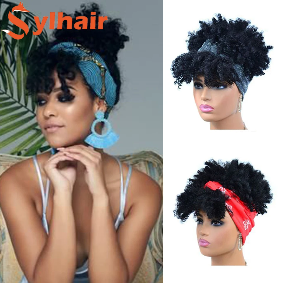 Sylhair Puff Headband Wigs for Black Women Short Afro Kinky Curly Wrap Wig High Temperature Synthetic Turban Afro Curly Hair Wig
Sylhair Puff Headband Wigs for Black Women Short Afro Kinky Curly Wrap Wig High Temperature Synthetic Turban Afro Curly Hair Wig