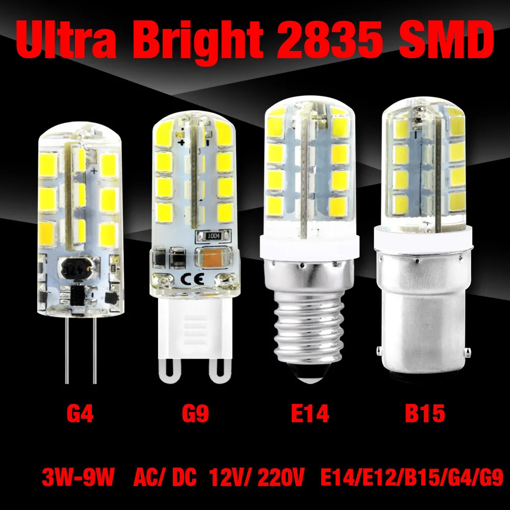 

8Pcs G4 LED Bulb Lamp 3W 5W 6W 8W 9W G9 SMD 2835 AC/DC 12V AC 220V White/Warm White Light replace Halogen Spotlight Chandelier
