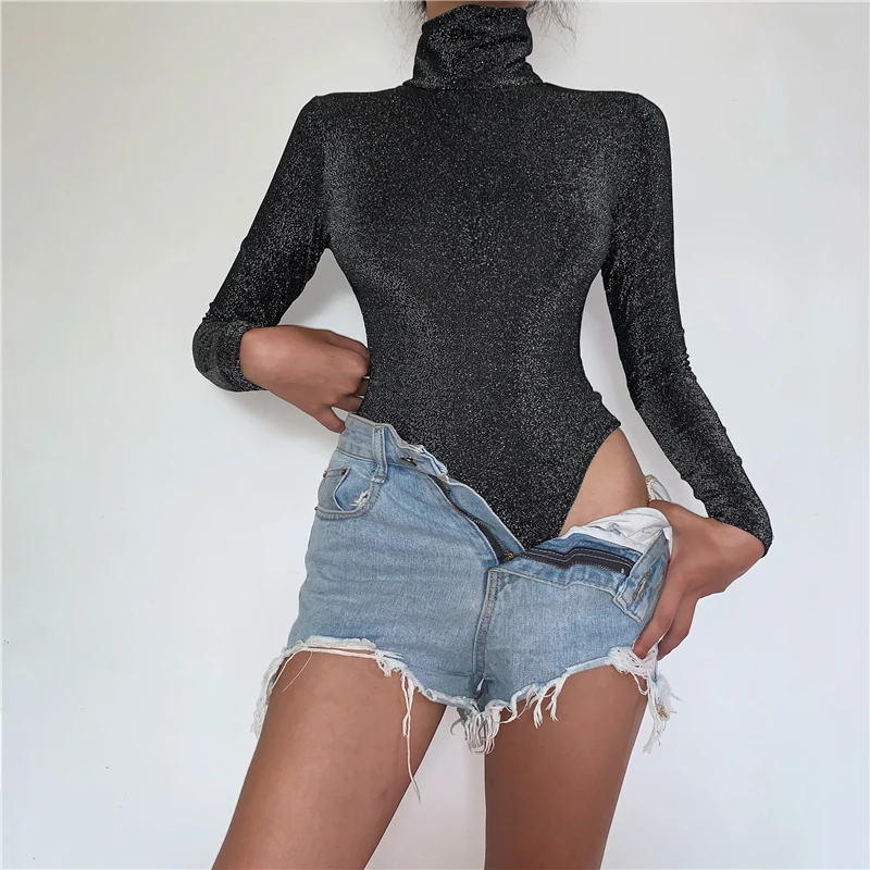 Black Turtleneck Bodycon Bodysuit Winter Glitter Elegant Body Women Long Sleeve Basic Rompers Womens Jumpsuit Shorts
Black Turtleneck Bodycon Bodysuit Winter Glitter Elegant Body Women Long Sleeve Basic Rompers Womens Jumpsuit Shorts