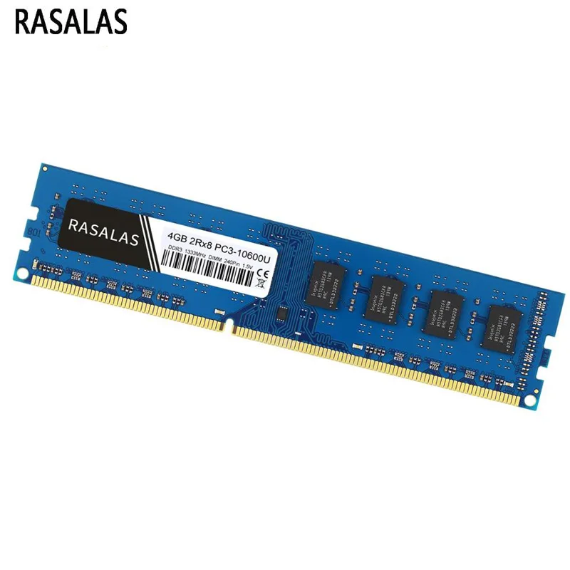 

Rasalas Memory RAM DDR3 4G 8G for PC 8500 10600 12800S 1066 1333 1600MHz 1.5V 1.35V Desktop DIMM 240PIN Memoria RAM