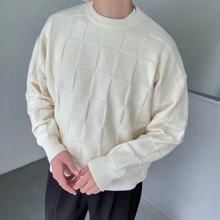 Men Sweater Autumn Spring Round Neck Bottoming Pullover Korean Lazy Style Sweater Loose Plaid Chic Sweater
Men Sweater Autumn Spring Round Neck Bottoming Pullover Korean Lazy Style Sweater Loose Plaid Chic Sweater