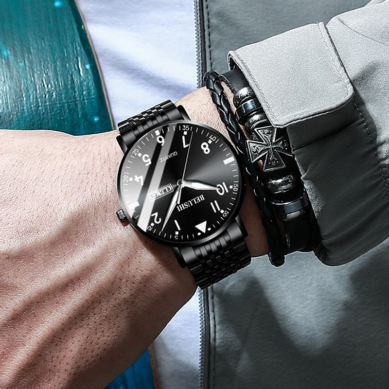 BELUSHI Fashion New Mens Watches Top Luxury Brand Waterproof Quartz Watch Men Casual Stainless Steel Business Date Wrist Watch
BELUSHI Fashion New Mens Watches Top Luxury Brand Waterproof Quartz Watch Men Casual Stainless Steel Business Date Wrist Watch