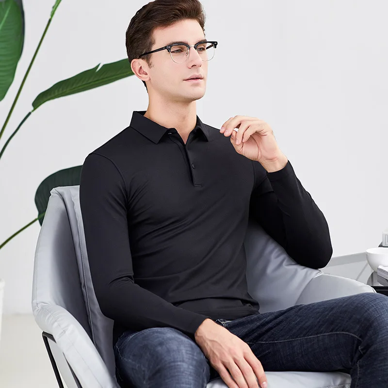 Classic Style Men's Modal T-shirt 2019 New High Quality Brand Solid Color Lapel Business Casual Long Sleeve T-shirt Male Brand
Classic Style Men's Modal T-shirt 2019 New High Quality Brand Solid Color Lapel Business Casual Long Sleeve T-shirt Male Brand