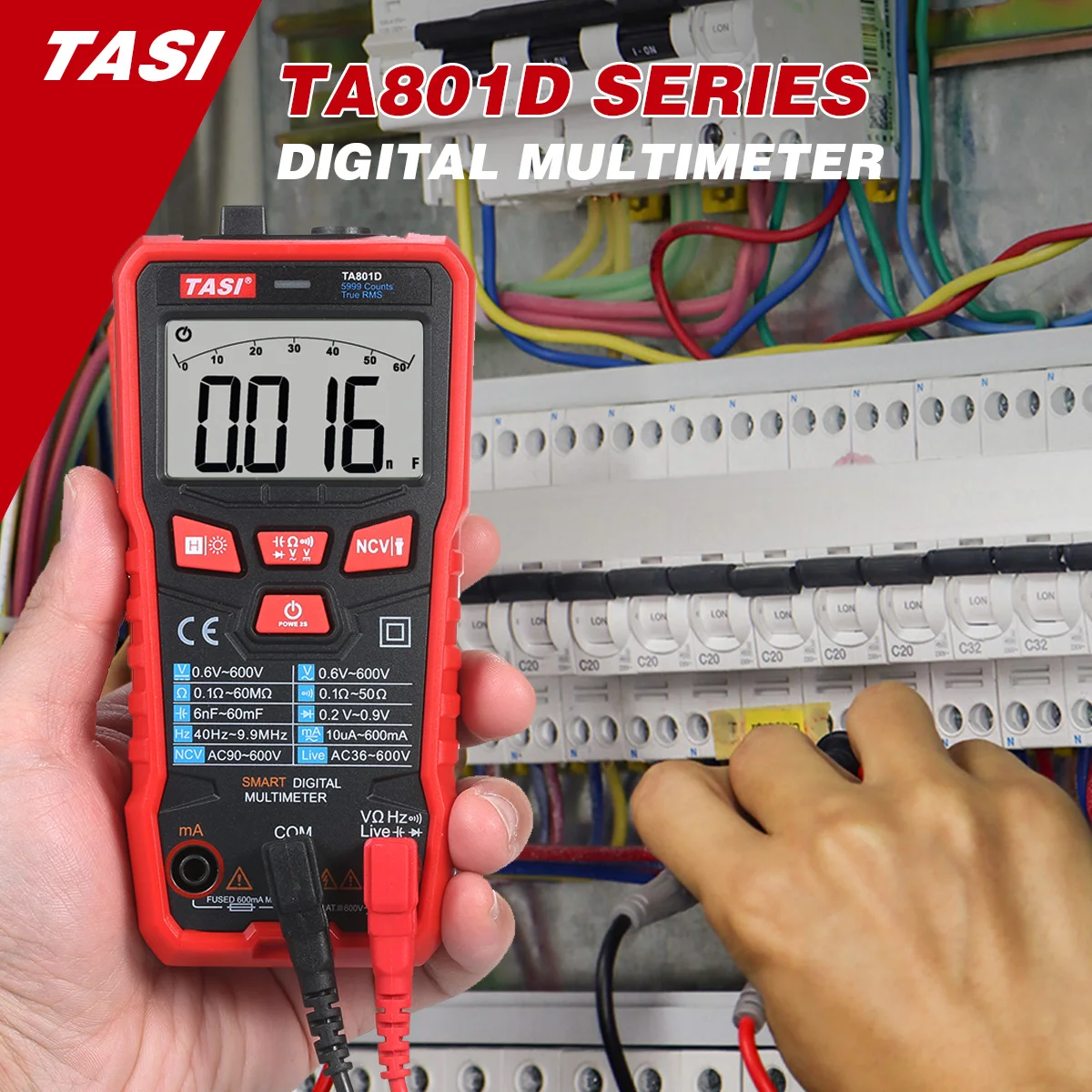 Цифровой мультиметр TASI TA801D, профессиональный тестер, автоматическая идентификация диапазона, миниатюрный Многофункциональный тестер, Ом, ...
Цифровой мультиметр TASI TA801D, профессиональный тестер, автоматическая идентификация диапазона, миниатюрный Многофункциональный тестер, Ом, ...