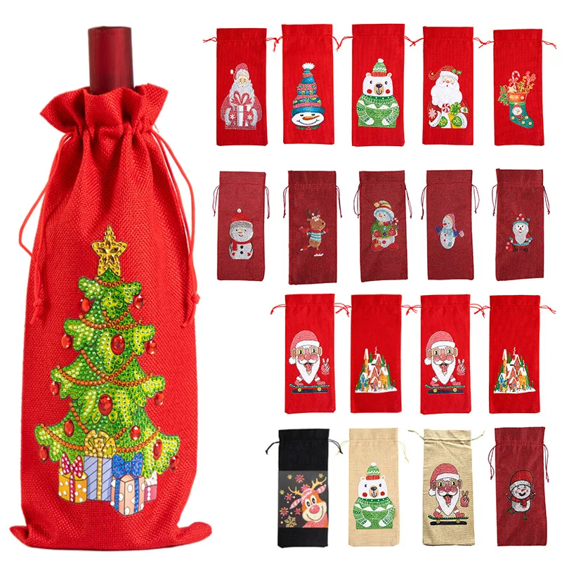 Diamond Painting Christmas Wine Bottle Covers Kit DIY Special Shaped Drill Mosaic Rhinestone Champagne Bags Art Ornament Crafts
Diamond Painting Christmas Wine Bottle Covers Kit DIY Special Shaped Drill Mosaic Rhinestone Champagne Bags Art Ornament Crafts