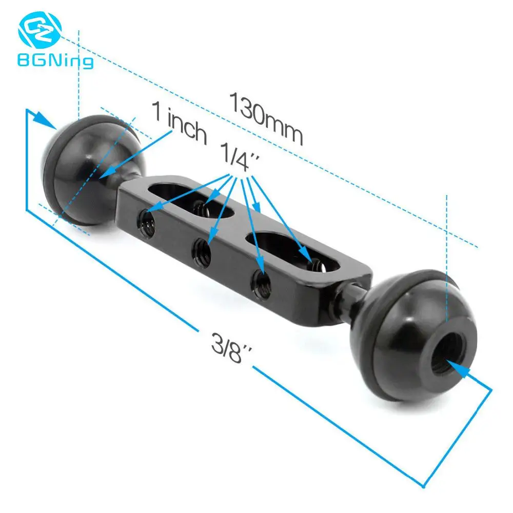BGNing 130mm Ball Joint Bracket Arm Diving Fill Light Arm with 1 inch Ball Head for GoPro Xiaoyi Sport Camera for DSLR Camera
BGNing 130mm Ball Joint Bracket Arm Diving Fill Light Arm with 1 inch Ball Head for GoPro Xiaoyi Sport Camera for DSLR Camera